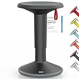 Interstuhl UPis1 - ergonomischer Sitzhocker mit Schwingeffekt - höhenverstellbar - Hocker mit rutschhemmender Standfläche & Kippschutz - Sitzhocker für gesünderes Arbeiten (Black)