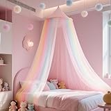 Diealles Shine Betthimmel Mädchen, Regenbogen Baldachin Kinderzimmer, Hängendes Mückennetz Bett, Fliegennetz Moskitonetze Für Reise Und Zu Hause Indoor Outdoor