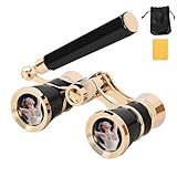 Opern-Fernglas-Teleskop, 3 X 25 Opernglas-Fernglas, Klarem Zentralen Fokus, Mit BAK-7 Prisma & Griff Für Frauen, Mädchen (Schwarzes Gold)
