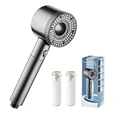 Duschkopf, Wassersparender Duschkopf, Handbrause 5 Strahlarten Hochdruck Duschkopf mit Filter, Duschsparkopf Wassersparend mit Stoppfunktion, Universal Einstellbarer Brausekopf Dusche