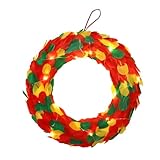 Ostern Bunte Feder Schaum Kranz Urlaub Home Dekoration Kranz Wandbehang mit Lichtern Wandbehang Osterkranz Holzringe Basteln Baby 10 cm (B, One Size)