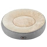 Feandrea Hundebett, Katzenbett, Donut, Ø 60 cm, hellgrau PGW060G01