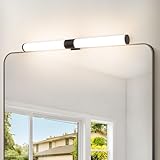 Homefire Spiegelleuchte Bad Spiegellampe LED - 40CM Badezimmer Spiegel Beleuchtung Schwarz Klemmbar Badlampe Wasserdicht IP44 Badleuchte Modern 4000K Neutralweiß für Badschrank Spiegelschrank