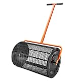 VEVOR Kompoststreuer aus Stahl Torfmoosstreuer 1,27x2cm Mesh-Korb Garten Rasen Streuer Grifflänge von 62 bis 67,5cm verstellbar 61cm Metall Mesh Korb Ideal für Dünger wie Kompost Mist Erde Torfmoos