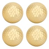 Milltrip Goldplattierte G -Olf -Kugeln, 4pcs Hohe Sichtbarkeit G -Olf -Kugel für Fernstrecken, Langlebiges Doppelschicht -Design mit 392 Bienenlöchern, Leicht für G Olf Praktizieren,
