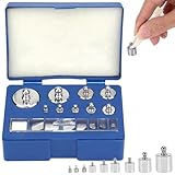Kalibriergewicht, 17 Stück Präzisions-Kalibriergewichte, Edelstahl Kalibriergewichte Set, Kalibrierungsgewicht-Set für Digital Schmuck Waage Labor, 1g 2g 5g 10g 20g Kalibrierung Gramm Gewicht Set