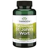 Swanson Full Spectrum St. John's Wort (Echtes Johanniskraut), 375mg, hochdosiert, 120 Kapseln, Laborgeprüft, Sojafrei, Glutenfrei, Ohne Gentechnik