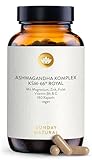 SUNDAY NATURAL® Ashwagandha Komplex KSM-66® Premiumrohstoff – 600 mg Bio Ashwagandha Kapseln hochdosiert je Tagesdosis - 180 Kapseln mit Magnesium, Zink & Vitamin B6 - Laborgeprüft, vegan