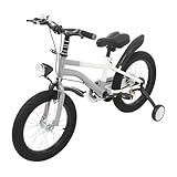 HUOMMGS Kinderfahrrad 16 Zoll Kinder Fahrrad für ab 5-8 Jahre Höhenverstellbar Jugend Fahrrad Upgraded Kinderfahrrad mit Stützrädern, LED Licht Anfänger Fahrrads für Jungen & Mädchen (Grau)