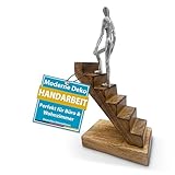 FeinKnick Deko Skulptur “Top of The Rock” Motivations-Figur 29 cm als Symbol für Erfolg & Inspiration - Moderne Figur aus Holz & Metall als Statue für Deko Wohnzimmer, Schreibtisch Deko & Büro