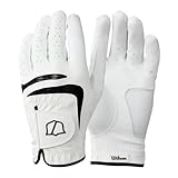 Wilson Grip Plus Herren-Golfhandschuh, Unvergleichlicher Grip, Atmungsaktives Mesh-Design, Reflektierende Details, Weiß, Größe: ML (Linke Hand)