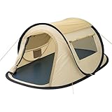 CampFeuer Zelt Quiki für 2 Personen | Creme/Beige | Wurfzelt Aufbau in 2 Sekunden, Wasserabweisend | Quicktent für Festival, Camping und mehr | Pop Up Zelt, Campingzelt, Automatik Zelt
