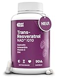 Leistungsstarkes Antioxidans mit Resveratrol, NAD, Coenzym Q10, Astaxanthin, Vitamin C und Zink, Zellunterstützung, Energie, Immunität und Anti-Aging, 90 Kapseln
