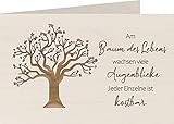 myZirbe Holzkarte - BAUM DES LEBENS - 100% handmade in Österreich - Postkarte, Geschenkkarte, Grußkarte, Klappkarte, Karte, Einladung, Holzart:Ahorn