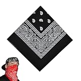 Bandana Herren, Kopftuch, Halstuch Herren, Bandana Damen Schwarz, Für Unisex Tuch Bindetuch, Headwear, Haar, Schal, Paisley Muster, Bandanas, Bandana Kopftuch Tuch (55 X 55 Cm)