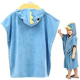 GAOUTO Kapuzen Badeponcho: 65x135cm Kinder Poncho Handtuch, Kapuzen Baby Handtücher, Kind Badehandtuch mit Kapuze, Weich und Saugfähig Badetuch, Kinder Strandtuch für Strand, Schwimmen, Dusche