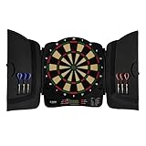 KOTO - Soft Classic Kabinett (39X1.5X43.3 cm), 6 Soft Tip Darts, 32 Spiele, 590 Spielvarianten Elektronische Dartscheibe