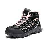 NORTIV 8 Adventurer Trekking-& Wanderhalbschuhe für Damen -Atmungsaktive Bequeme Damenstiefel,Size 39,Schwarz/Rosa,SNHB211W