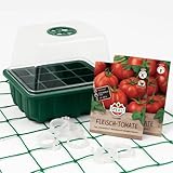 Tomaten-Anzuchtset: Tomatensamen Harzfeuer & Corazon mit Gewächshaus und Befestigungshilfen