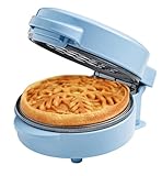 Bestron Mini-Waffeleisen mit Schneeflocken-Muster, kleiner Waffelmaker mit Antihaftbeschichtung, für Kindergeburtstage, Familienfeiern, Ostern oder Weihnachten, Retro Design, 550 Watt, Farbe: Blau