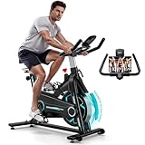 [2025 Aktualisierte] Wenoker Heimtrainer, Magnetwiderstand Stationäres Fahrrad für Zuhause, Indoor Bike mit Flüsterleise, Schweres Schwungrad und Ergometer mit APP Verbessertem LCD-Monitor, Bis 160KGm