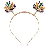 NVENF Fasching Stirnband Strass Fleur de Lis Haarband Karneval Brief Maske Haarreifen Kostüm Party Haarschmuck (Karneval 6)