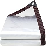 Plane mit Ösen Transparent Nach Maß 105 x 120 cm Abdeckplane Wasserdicht 80 G M², Multifunktionale Wasserdicht Reißfest Jede Wetterlage für Gartenmöbel Pflanzen, B