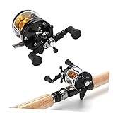 POPETPOP Aluminium Einwegkupplungskugellager Angelspulenrollen mit Rücklaufsperre – 2-Fach Bremsystem Eloxierte Aluminiumseitenplatten Verchromter Messingrahmen für Angler und Hobbyfischer