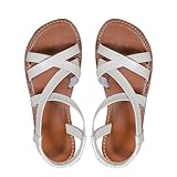 Anti-Rutsch Orthopedische Sandals Rutschfeste Sandalen Damen Sommer Flache Runde Zehe Offene Zehe Schnalle Riemchensandalen Leichte Feste Farbe Freizeitsandale