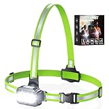 Rolgno Lauflicht, 500 Lumen Lauflampe Joggen mit Reflektoren, 7 Modi & 45° Verstellbarem Brustlampe, IPX4 Wasserdichte LED Jogging Licht für Nachtspaziergänge/Laufen/Wandern, 2-16 Stunden Akkulaufzeit