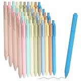 CUWELT 40 Stück Druckkugelschreiber, Schwarz Einziehbare Tintenstifte, 0,7mm Schnell Trocknende Kugelschreiber, Pastell Roller Schreibstifte, Feine Spitze für Schule Büro Schreiben Notieren