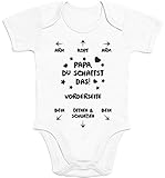 Shirtgeil Baby Body Papa Du Schaffst Das - Witziges Strampler Motiv für Väter Kurzarm-Body 0-3 Monate Weiß