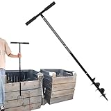 Kompost-Rührwerkzeug, 115,8 cm, Kompost-Drehwerkzeug, für den Außenbereich, manuelle Kompostierstange, Kompostwender, Belüfter, Zubehör, Pfannenwender und Mischwerkzeug für den Außenbereich