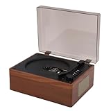 XUMIUZIY Desktop CD Player mit Bluetooth 5.1, Tragbarer Retro CD Player mit Stereo Lautsprecher, Unterstützt BT//USB/AUX Eingang, Fernbedienung, Musik Boombox für Heimauto (Brown)