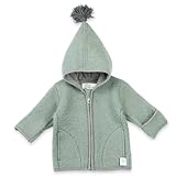 MIRARI Kids Kinder Wollwalk Jacke | 100% Walkwolle | Walkjacke mit Futter in Kapuze | mit Reißverschluss und Umklappbündchen (Mint, 12M)