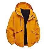 Regenjacke Herren Cargo Jacke Wasserdicht Übergangsjacke Fahrrad Windbreaker Softshelljacke Camping Windjacke Sportliche Jacken Männer Wanderjacke Freizeite Outdoorjacke Radjacke mit Kapuze Mantel