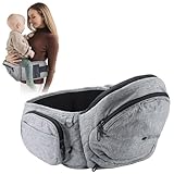 Baby Hüftsitz Tragegurt, Baby Hüfttrage Tragesitz mit Taschen, Einstellbar Leichte Taille Hocker, Babytrage für Kleinkinder Neugeborene im Alter von 0-36 Monaten