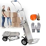 pealiritansemen Elektrischer Treppensteiger-Sackkarre Für Umzüge, Tragkraft 200 KG, Abnehmbarer 48-V-Akku, Faltbarer 400-W-Hochleistungs-Sackkarre, Bürstenloser Motor, 2000 Stufen Belastbar