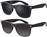 La Optica B.L.M. Herren Sonnenbrille UV400 Damen Unisex Retro Vintage Sport - Party Festival JGA Set Matt Schwarz (Gläser: Grau, Verlauf Gradient)