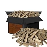 Samore Premium Anzündholz 28 kg Anfeuerholz Anmachholz Brennholz aus Eichenholz, Bio Kaminholz Ofenholz Smoker Grill BBQ trocken ofenfertig, getrocknet und unbehandelter Grillanzünder