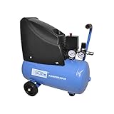 Güde 50111 Kompressor 220/08/24 ölfrei (max. Druck 8 bar, Kessel 24 l, 1100 W, Ansaugleistung 140 l/min, Druckminderer, Manometer, Kondensatablassschraube, Druckluftkupplung, mobil mit Transportgriff)
