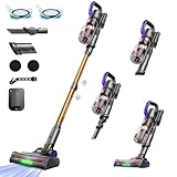 AlloyMove Kabelloser Stabstaubsauger 45000 Pa EXTRA LEISTUNGSSTARK - Leicht und selbsttragend - Anti-Fusselbürste - 60 Min. Akkulaufzeit - Leise (65 dB) - Mit Wandhalterung