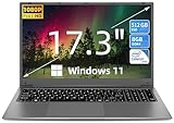 SGIN Laptop, 17,3 Zoll, 8 GB RAM, 512 GB SSD Notebook, Celeron Dual-Core Prozessor bis zu 2,8 GHz, FHD 2,4/5,0 GHz WLAN, Bluetooth 4.2, Speicher erweiterbar um 512 GB mit TF-Karte