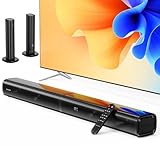 MEVOSTO Soundbar für TV Geräte - 2025 Upgraded Eingebaute Dual-Subwoofe 2.2 Kanal Abnehmbar 2 in 1 Lautsprecher für Fernseher PC-Gaming HD-ARC/Optisch/AUX/BT/USB Bass/Höhen verstellbar für Heimkino