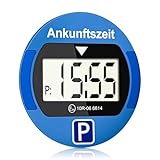 TEOV Elektronische Parkscheibe mit Zulassung KBA fürs Auto - Digitale Parkuhr mit Nachtmodus und Taktungseinstellung, Großer Bildschirm, präzise Zeitmessung, Rund. Blau