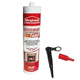 Dichtmasse 1500°C 310ml Hitzebeständige Temperaturbeständigkeit Silikon Ofenrohr, Backofen Kleber Hitzebeständig Feuerfest Schwarz Hochtemperatur Kamin-Dicht Räucherkammern Hohe Temperatur Dichtstoff