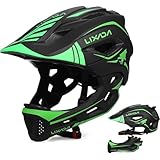 Fahrradhelm Kinder Helm Fullface Abnehmbar Unisex 52-58cm Children's Helmet 2-In-1 Integrated Größenverstellbar- Mit Abnehmbarem Kinnschutz Helmet inliner Für Fahrräder, Skateboards Lixada