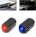 Alarmanlage Auto,2 Stück Solar Power Dummy Auto Alarm Licht Simulieren Nachahmung Warnung Anti Diebstahl Blinklampe Auto Alarmanlage Diebstahlsicherung für Auto Sicherheitssystem, (Rot+Blau)