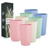 greenandlife Trinkbecher 8 er 710 ml, Wiederverwendbare Kaffeetassen aus Plastik, Tasse für Camping, Party, Picknick, Trinkbecher für Erwachsene, Spülmaschinen & Mikrowellengeeignet