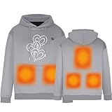 Generisch USB-Heizung Winter Sweatshirt mit für Damen Herren kuschelig warmes Freizeit Oberteil (Grey, XXXL)